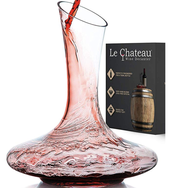 Le Chateau Wine Decanter - 100% Hand Blown Lead-free Crystal Glass - Red Wine Carafe - Wine Gift - Wine Accessories