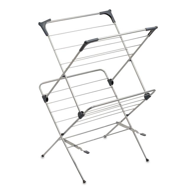 Two-Tier Clothes Drying Rack with Mesh Cover