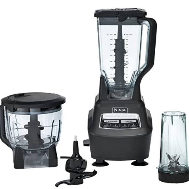 Ninja Mega Kitchen System (BL770) Blender/Food Processor with 1500W Auto-iQ Base, 72oz Pitcher, 64oz Processor Bowl, (2) 16oz Cup for Smoothies, Dough & More