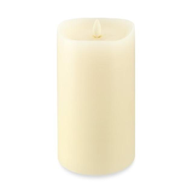 Ivory Flickered Flameless Candle, 4" X 7"