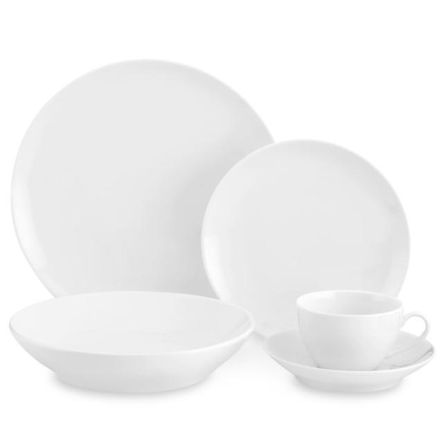 Pillivuyt Coupe 20-Piece Porcelain Dinnerware Place Settings