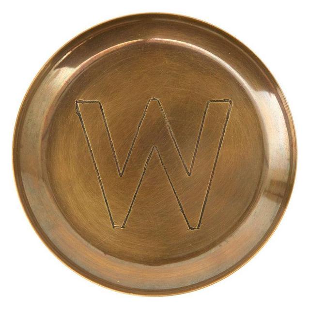 Brass Alphabet Coasters, "W"