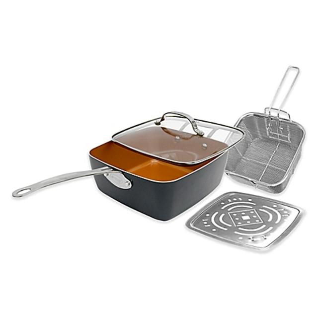 Gotham Steel Nonstick 9.5" 4-Piece Deep Square Pan Set