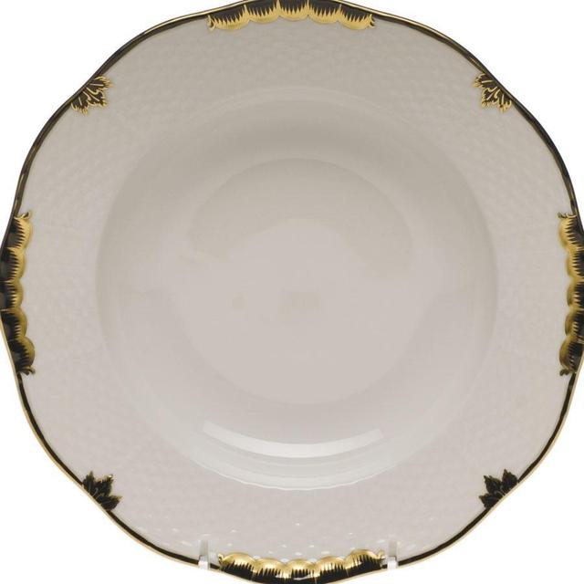 Herend Princess Victoria Black Rim Soup Plate