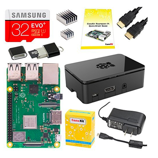 CanaKit Raspberry Pi 3 B+ (B Plus) Starter Kit (32 GB EVO+ Edition, Premium Black Case)