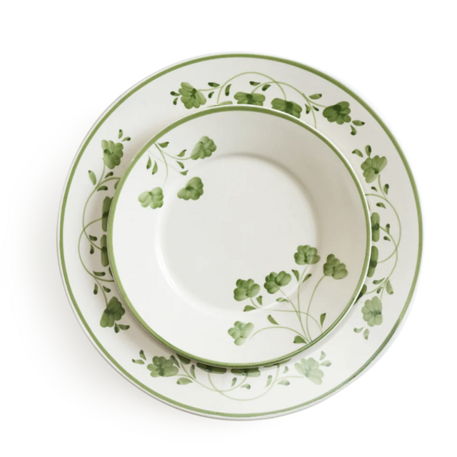 Green Wish Me Luck Dessert Plate