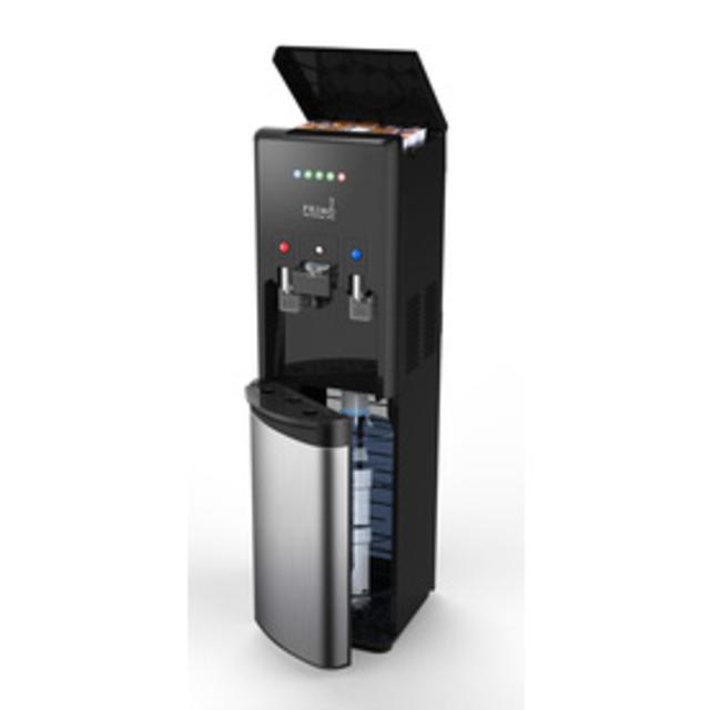 Primo Htrio Black and Stainless Steel Bottom-Loading Cold and Hot Water Cooler ENERGY STAR
