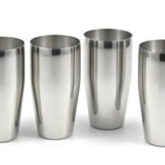 4-piece Brilliant Stainless Steel Tumblers / (24 Oz) Drinking Glass Set - Quality StainlessLUX Drinkware for Your Enjoyment