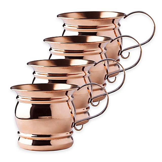 Old Dutch International Solid Copper Jug-Style Moscow Mule Mugs (Set of 4)