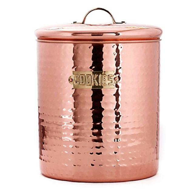 Old Dutch International Hammered Décor Copper Cookie Jar
