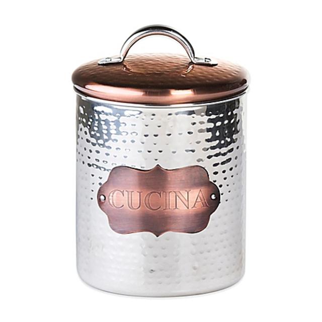 Global Amici Medium "Cucina" Hammered Metal Canister