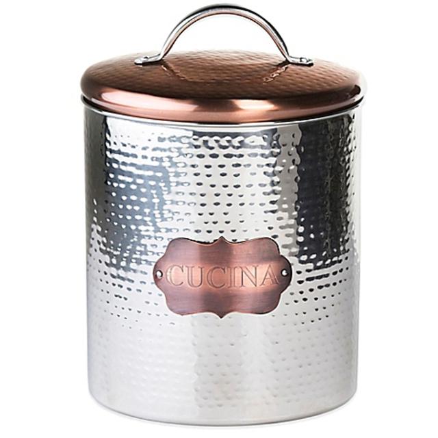 Global Amici Extra Large "Cucina" Hammered Metal Canister
