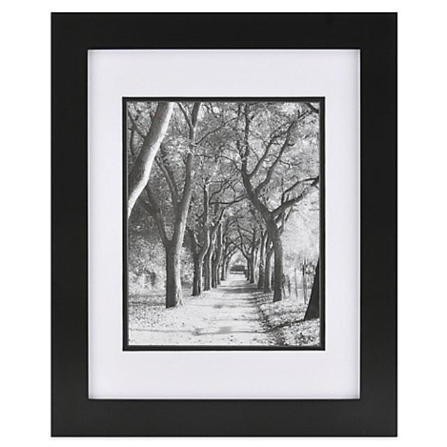 Real Simple® Black Wood Wall Frame with White Over Black Mat for an 8-Inch x 10-Inch Photo