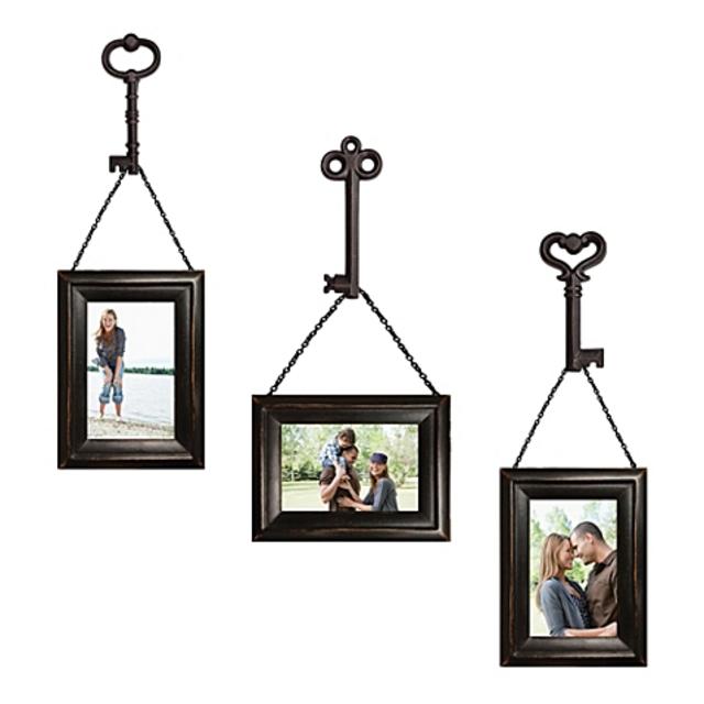 Wall Solutions 6-Piece Frame and Key Set in Distressed Black