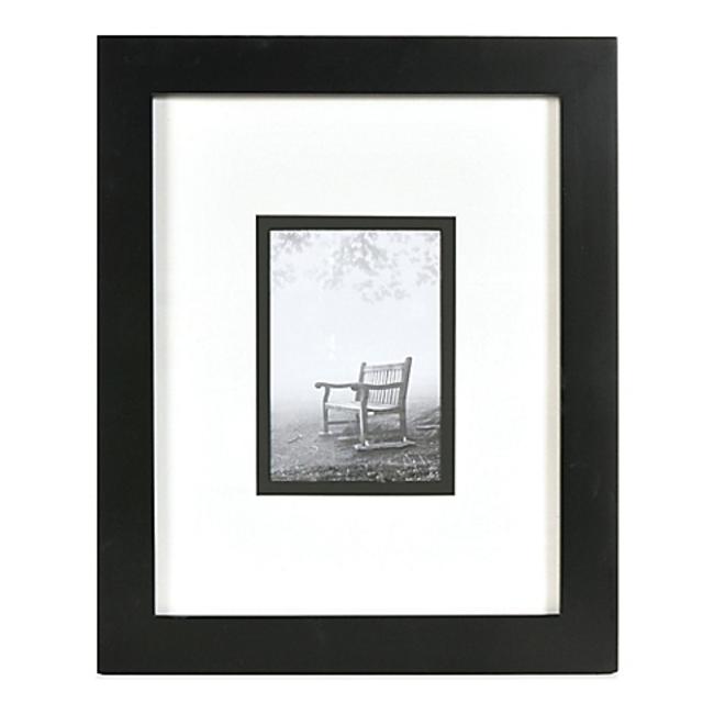 Real Simple® Black Wood Wall Frame with White Over Black Mat for 5-Inch x 7-Inch Photo