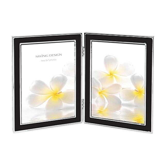 Swing Design™ Lura 2-Photo Picture Frame in Black/Silver