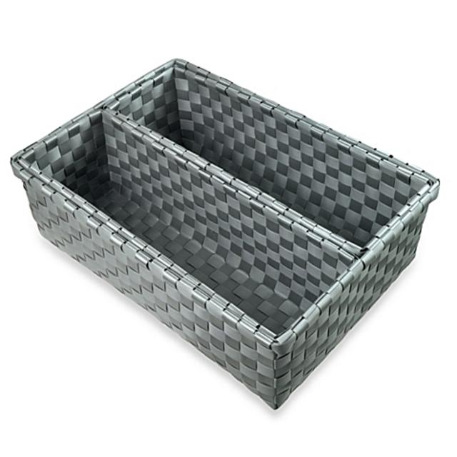 Woven Nylon 3-Piece Wide Drawer Organizers in Grey