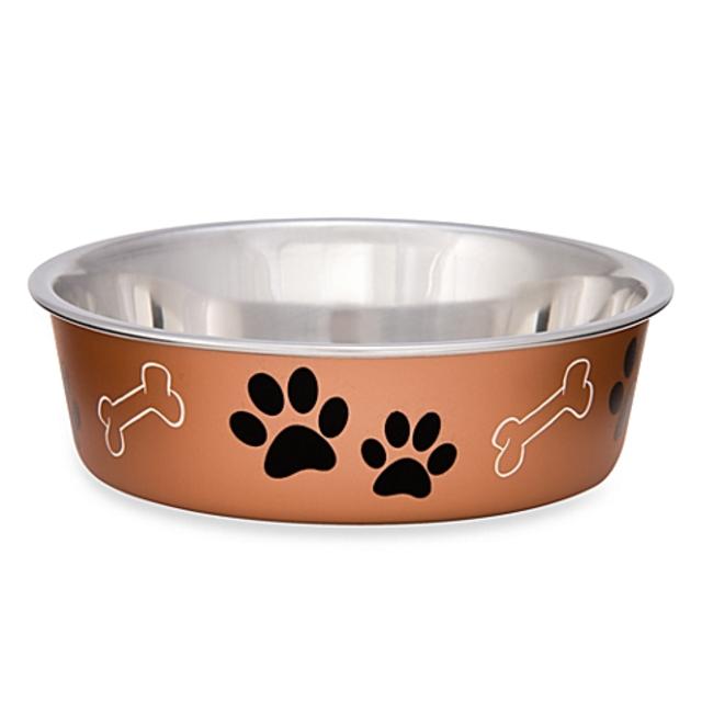 Bella Large Metallic Pet Bowl in Copper