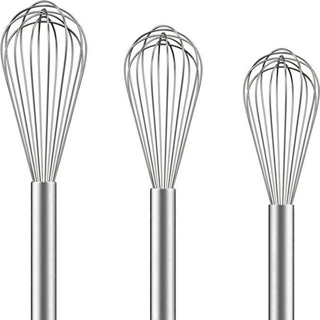 Whisks for Cooking 8"+10"+12", 3 Pack Whisk