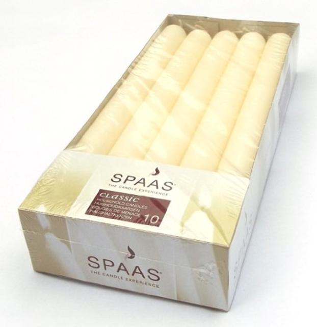 10 Classic Dinner / Table Candles - 24cm - 8 Hour Burn - Non Drip (ivory)