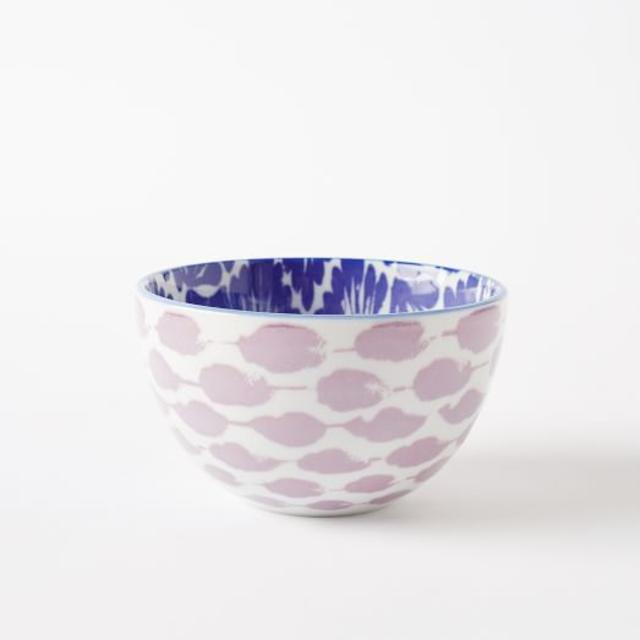 Fleur + Frond Pad Printed Bowls, Dusty Purple