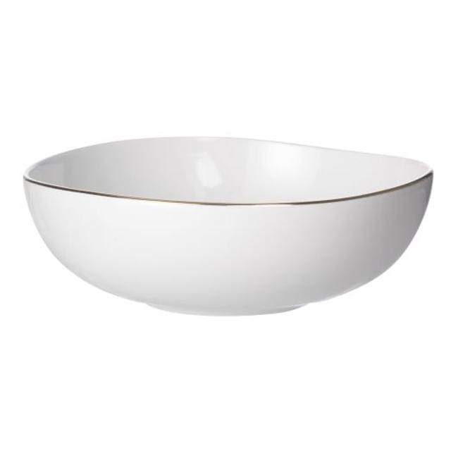Organic Shaped Dinnerware Set-Metallic Rimmed (Set of 4)