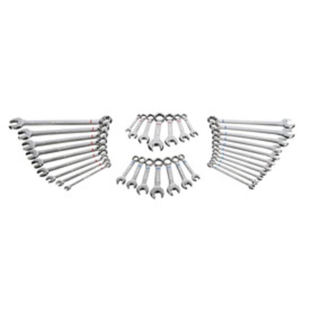 Kobalt 34-Piece Standard Polished Chrome Standard (SAE) and Metric Combination Wrench Set