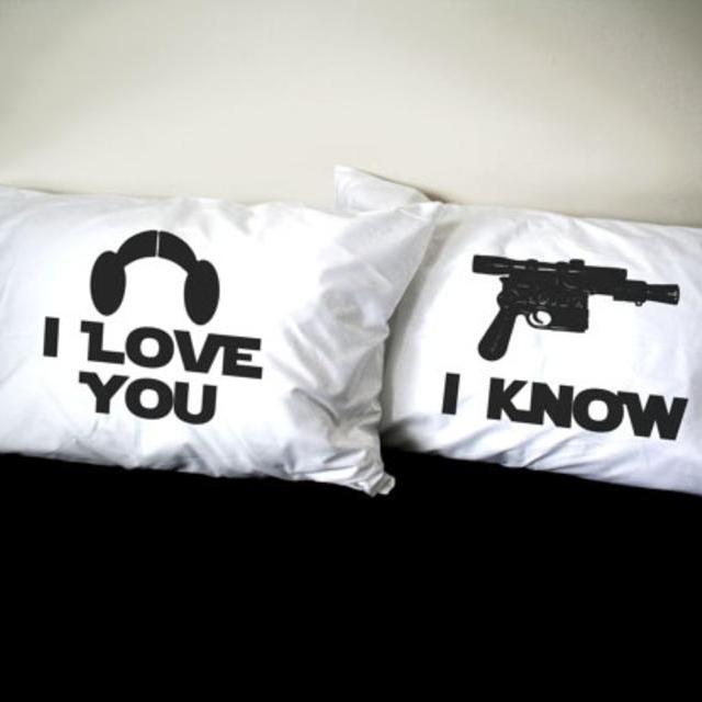 His and Her Pillowcase set, I Love You, I Know,pillow case set, couples pillowcases, Star Wars Inspired