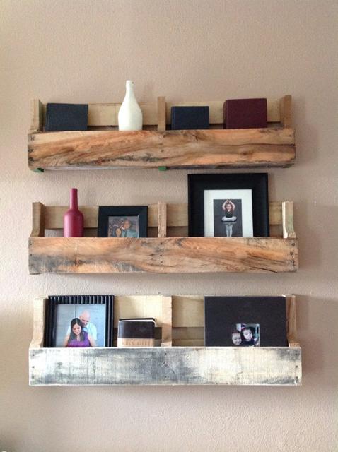 Reclaimed pallet shelves set of 3