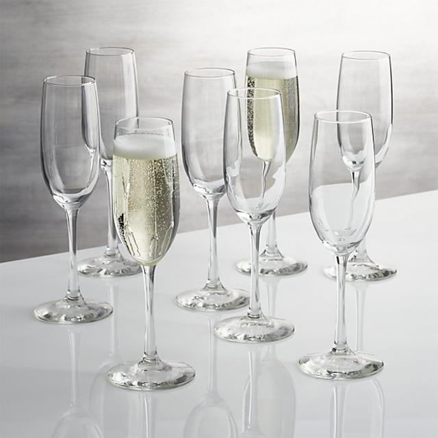 Set of 8 Boxed 8 oz. Champagne Flutes