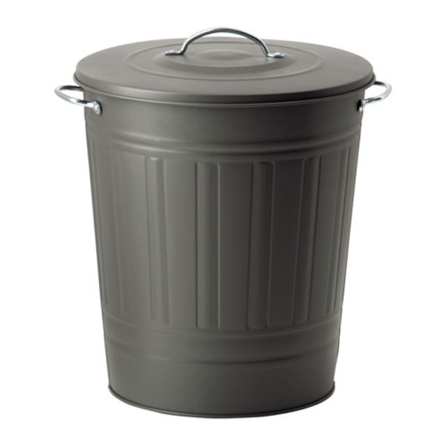 Ikea KNODD Bin with lid, gray, 4 gallon