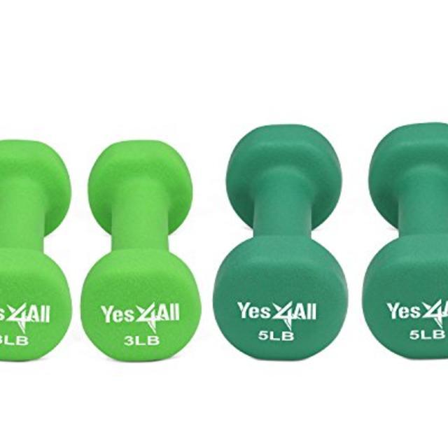 Yes4All Deluxe Neoprene Dumbbells - 3 lb + 5 lb