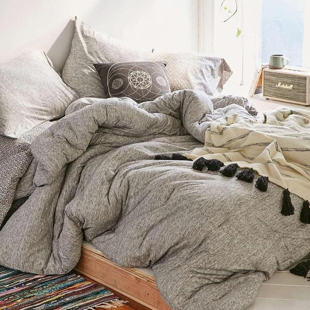 Urban Outfitters - 4040 Locust Spacedye Jersey Comforter, Grey, King Size