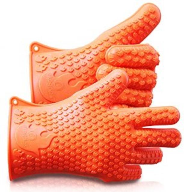 Ekogrips Max Heat Silicone BBQ Gloves - Insulated Waterproof Five-Fingered Grip