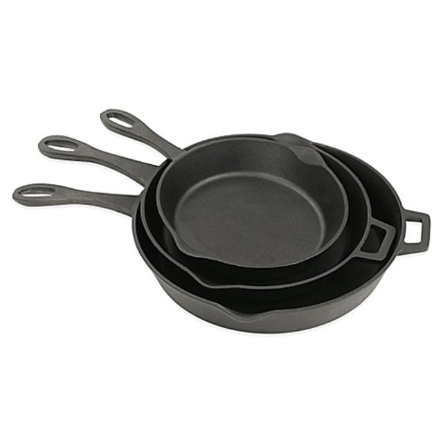 Bayou Classic® Cast Iron Large 3-Piece Skillet Set