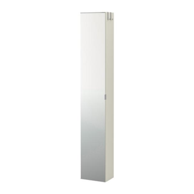 High cabinet with mirror door, white