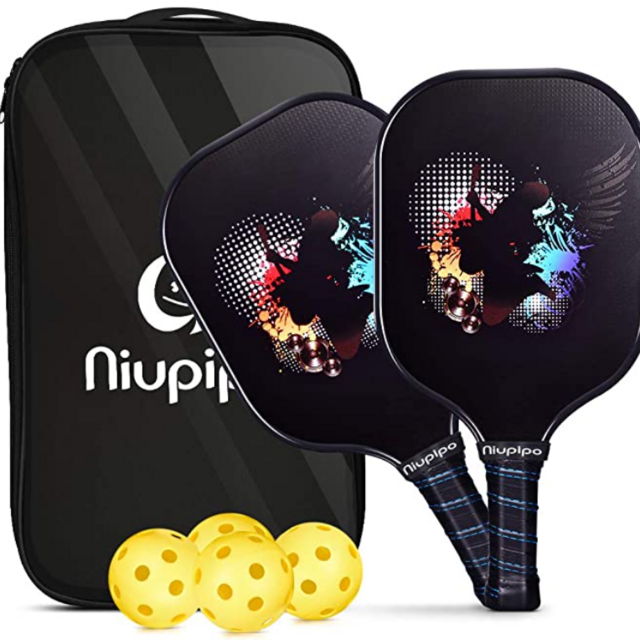 Pickleball Paddles, USAPA Pro Graphite Pickleball Paddle Set of 2 Pickleball Racquet 4 Pickleball Balls 1 Bag, Polypropylene Honeycomb Core, Graphite Face Cushion 4.25In Grip Lightweight Pickleball