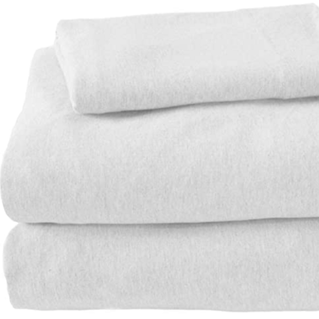 Jersey Knit Sheets. All Season, Soft, Cozy King Jersey Sheets. T-Shirt Sheets. Jersey Cotton Sheets. Heather Cotton Jersey Bed Sheet Set. (King, Winter White)