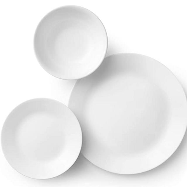 Corelle Service for 6, Chip Resistant, Winter Frost White Dinnerware Set, 18-Piece
