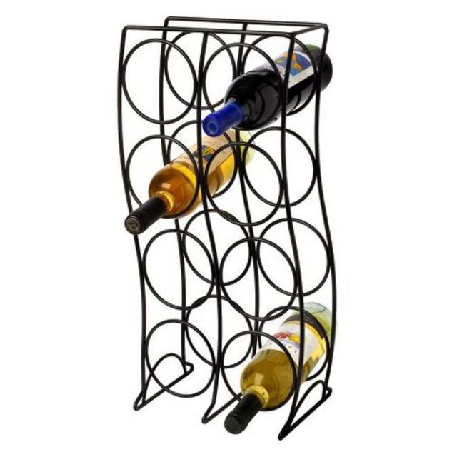 Spectrum 8-Bottle Curve Wine Rack - Black