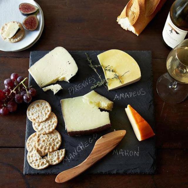 Brooklyn Slate Cheese Board, Knife and Soapstone Pencil Set