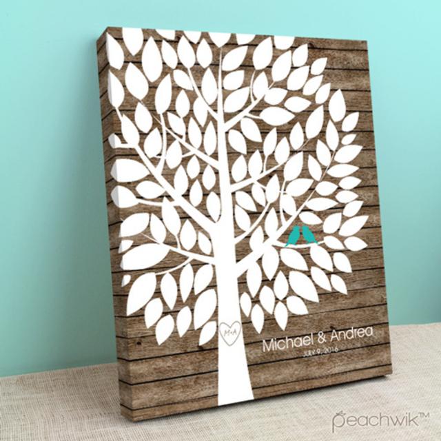 Rustic Wooden Wedding Tree Wishwik Guestbook Alternative