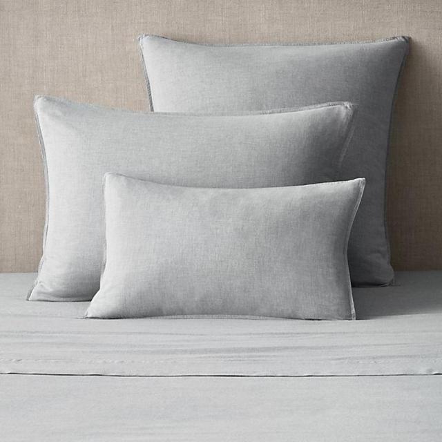 Heathered Cotton-Cashmere Sham, King, Heathered Grey