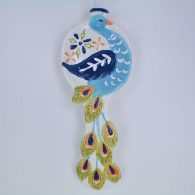 Boston Warehouse Ceramic Spoon Rest Peacock