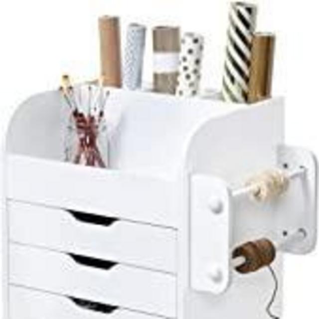 Honey-Can-Do CRT-06346 Rolling Craft Storage Cart with 3-Drawers, White, 19.13" x 33.62"
