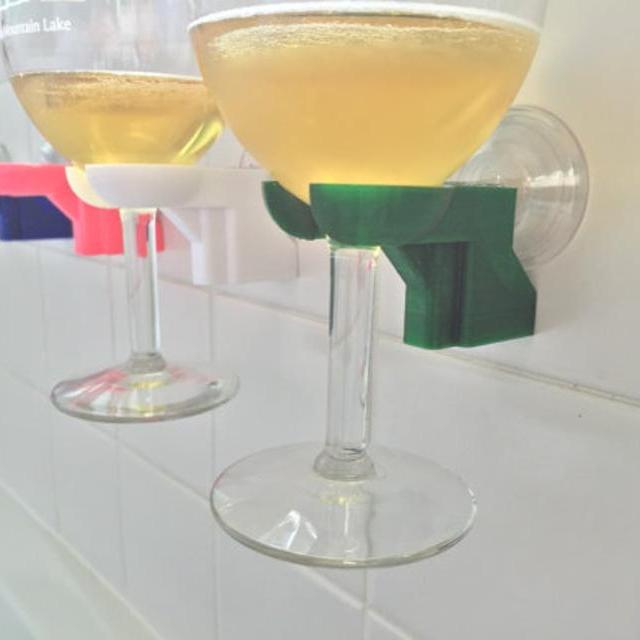 Bathtub shower wine glass holder - pick your color -