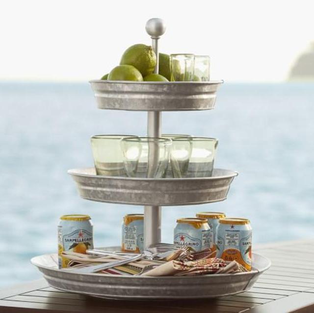 Galvanized Metal Tiered Stand
