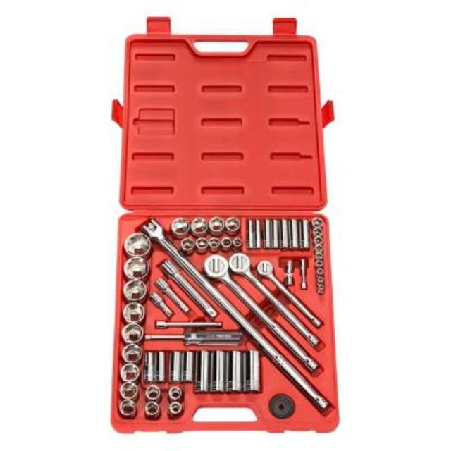 60-Piece 1/4 in., 3/8 in., 1/2 in. Drive Socket Set (Inch)