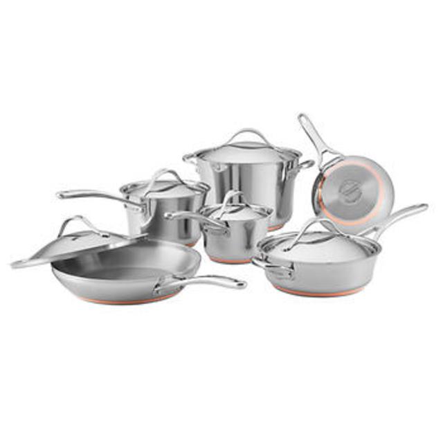 Anolon Nouvelle Copper Stainless Steel 11pc Cookware Set