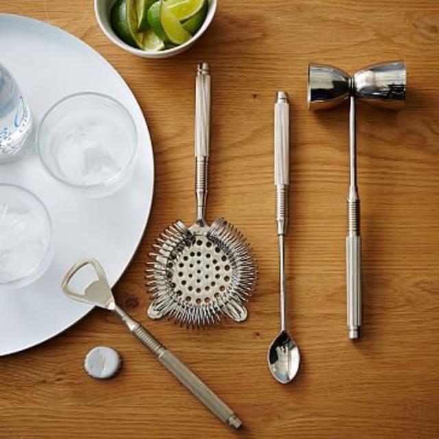 Sculpted Metal Barware Set